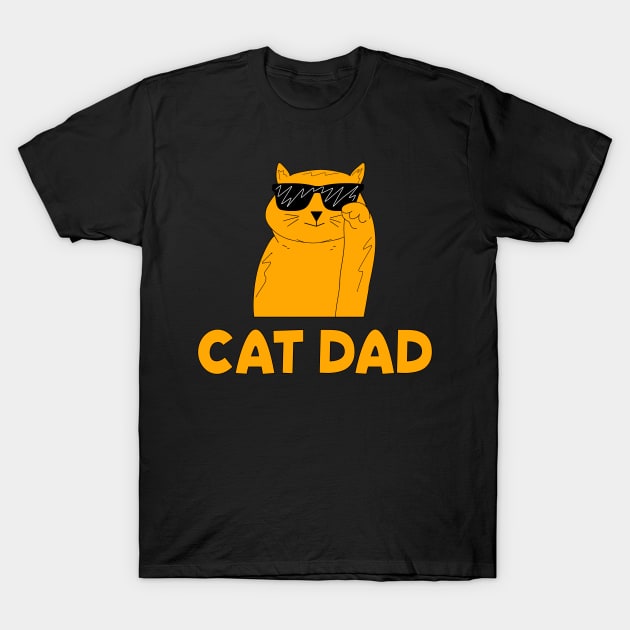 Cool Cat Dad Father's Day Gift T-Shirt by Matthew Ronald Lajoie